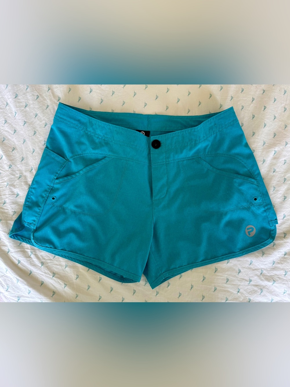 Pelagic OceanFlex Hybrid Aqua Fishing Running Beach Shorts w Pockets Size 6